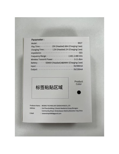 Auriculares Inalámbricos Rulefiss BX27 Bluetooth 5.4 IPX7