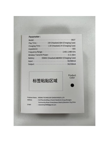 Auriculares Inalámbricos Rulefiss BX27 Bluetooth 5.4 IPX7