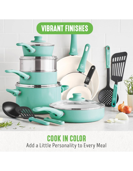 Juego de Utensilios de Cocina GreenLife 16 Piezas Cerámica Juego de Utensilios de Cocina GreenLife 16 Piezas Cerámica