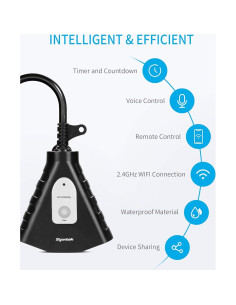Enchufe WiFi Exterior Syantek 3 Salidas Control Remoto 2