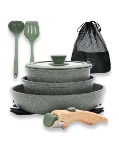 Juego de 10 Piezas Ollas y Sartenes DishDelight Verde