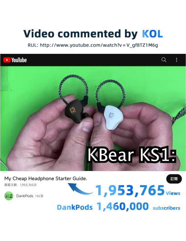 Auriculares YINYOO KBEAR KS1 HiFi In Ear Sonido Claro
