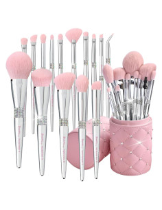 Conjunto de brochas de maquillaje Bueart 15 piezas rosa