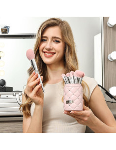 Conjunto de brochas de maquillaje Bueart 15 piezas rosa 2