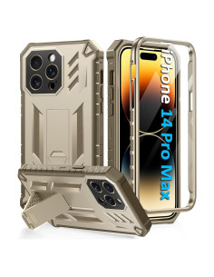 Funda FNTCASE para iPhone 14 Pro Max - Protección Militar Beige