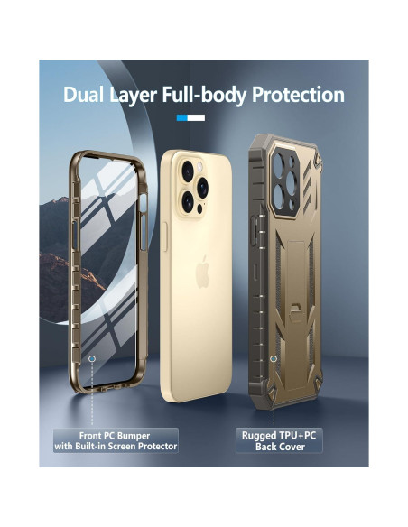 Funda FNTCASE para iPhone 14 Pro Max - Protección Militar Beige Funda FNTCASE para iPhone 14 Pro Max - Protección Militar Beige