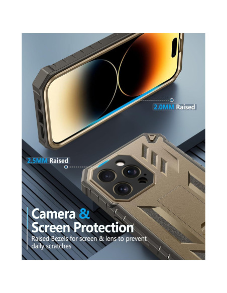 Funda FNTCASE para iPhone 14 Pro Max - Protección Militar Beige Funda FNTCASE para iPhone 14 Pro Max - Protección Militar Beige