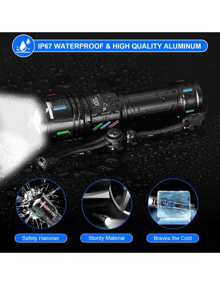 Linterna Shadowhawk S1007 1000000 Lúmenes Recargable IP67