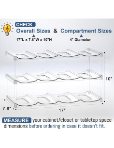 Organizador de Botellas Apilable LANDNEOO 3 Niveles 12 Vasos 2