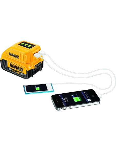 Cargador USB DEWALT 12V/20V MAX DCB090 con 2 puertos