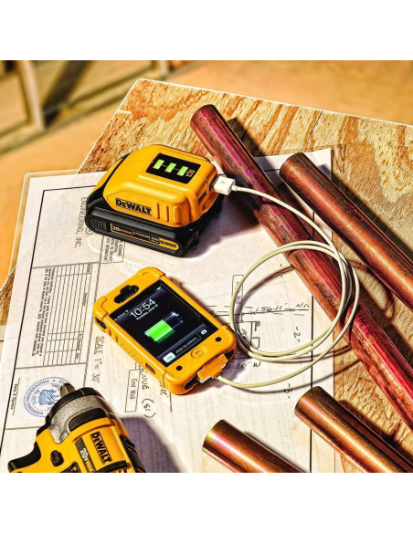 Cargador USB DEWALT 12V/20V MAX DCB090 con 2 puertos