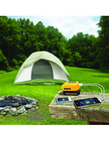 Cargador USB DEWALT 12V/20V MAX DCB090 con 2 puertos