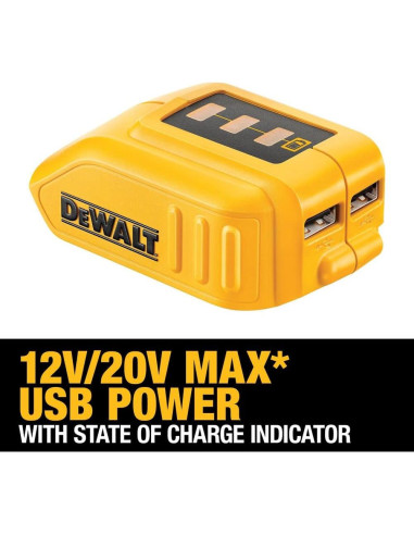 Cargador USB DEWALT 12V/20V MAX DCB090 con 2 puertos