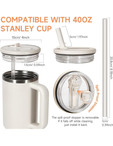 Tapa a prueba de fugas ANTAND para Stanley 40 oz - 2 Piezas