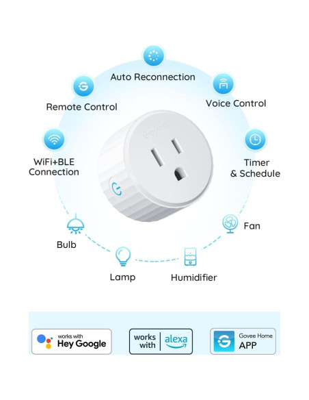 Enchufe Inteligente Govee H5083 WiFi Control por Voz 2 Pzas
