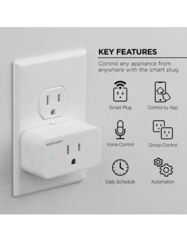 Enchufe Inteligente Merkury WiFi 2.4GHz Control Remoto