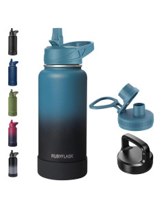 Botella de Agua Aislada RUBYFLASK 946 ml con Pajilla