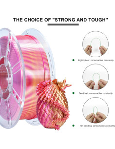 Filamento iBOSS Silk PLA+ 1.75mm Doble Color 1kg Brillante 2