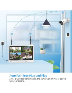 Sistema de Seguridad Hiseeu 16CH 5MP WiFi 24/7 con NVR 3TB 2