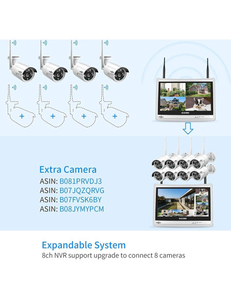 Sistema de Seguridad Hiseeu 16CH 5MP WiFi 24/7 con NVR 3TB