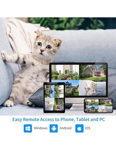 Sistema de Seguridad Hiseeu 16CH 5MP WiFi 24/7 con NVR 3TB