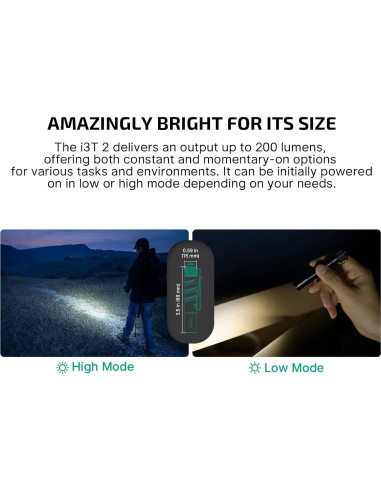 Linterna OLIGHT I3T 2 EDC 200 lúmenes Compacta Negra