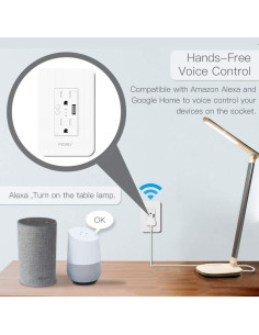 Enchufe Inteligente MOES WiFi 15A 2 en 1 con USB 2