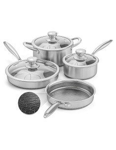 Juego de Ollas y Sartenes AufFranc 7 Piezas Acero Inoxidable