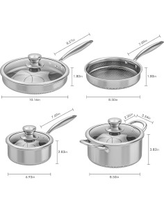 Juego de Ollas y Sartenes AufFranc 7 Piezas Acero Inoxidable 2