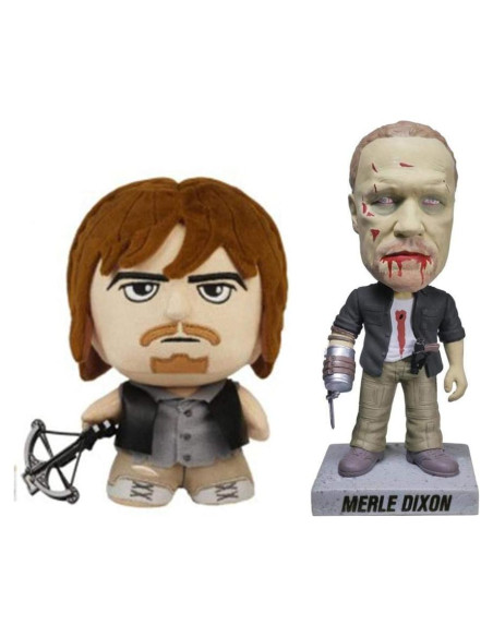 Muñeco de peluche Funko Daryl Dixon y cabezón Zombie Merle