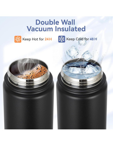 Botella de Agua Fría 1.2L Hydroyota con Tapa a Prueba de Fugas