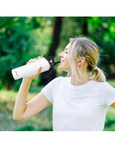 Botella de Agua Fría 1.2L Hydroyota con Tapa a Prueba de Fugas