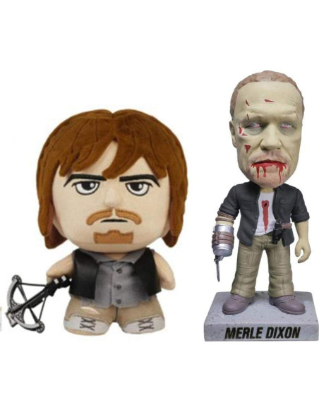 Muñeco de peluche Funko Daryl Dixon y cabezón Zombie Merle