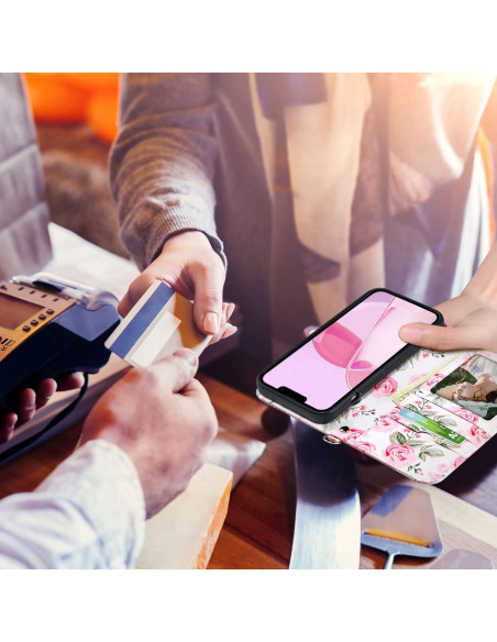 Funda Cartera ULAK para iPhone 14 Oro Rosa con Soporte Funda Cartera ULAK para iPhone 14 Oro Rosa con Soporte