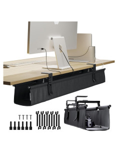 Bandeja de Gestión de Cables Ascrono Grande 40.6" Negra