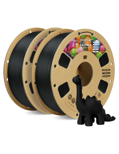 Filamento OVERTURE Easy PLA 1.75mm 2kg Negro para 3D