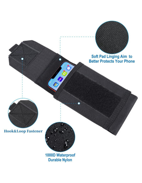 Funda Táctica Molle Negra Heyqie para iPhone y Samsung