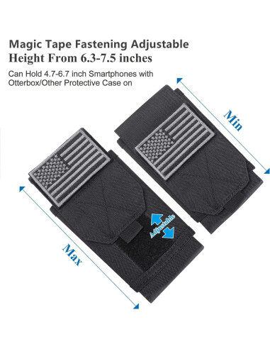 Funda Táctica Molle Negra Heyqie para iPhone y Samsung
