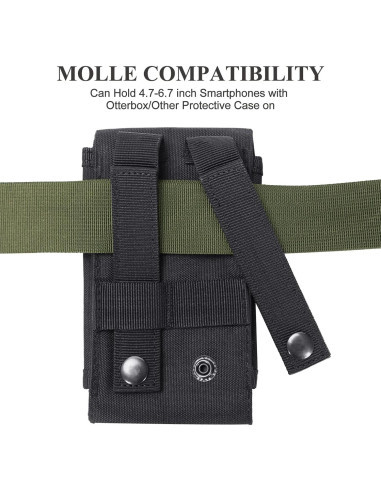 Funda Táctica Molle Negra Heyqie para iPhone y Samsung