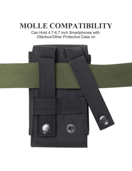 Funda Táctica Molle Negra Heyqie para iPhone y Samsung