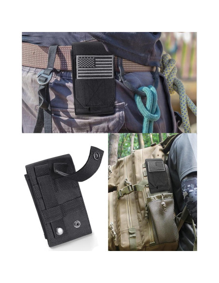 Funda Táctica Molle Negra Heyqie para iPhone y Samsung