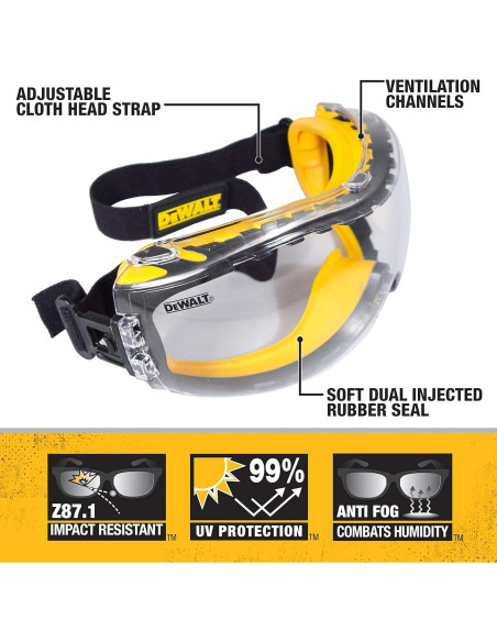 Gafas de Seguridad Dewalt DPG82 Anti-Niebla Policarbonato
