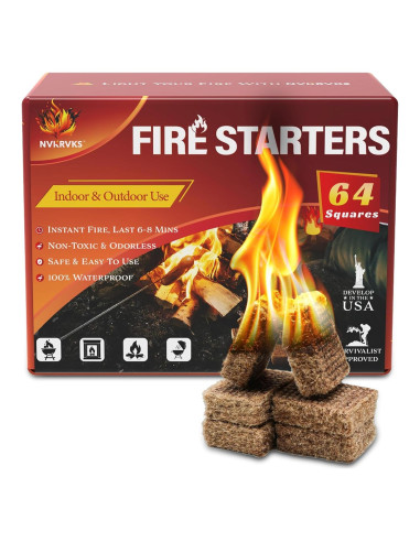 Encendedor de Fuego Nvkrvks 64 Cubos Naturales a Prueba de Agua