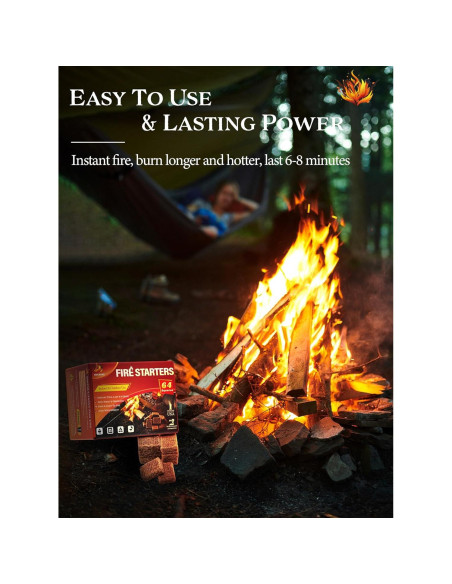 Encendedor de Fuego Nvkrvks 64 Cubos Naturales a Prueba de Agua