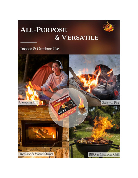 Encendedor de Fuego Nvkrvks 64 Cubos Naturales a Prueba de Agua