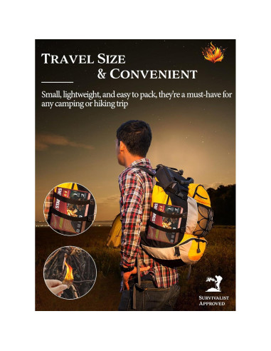 Encendedor de Fuego Nvkrvks 64 Cubos Naturales a Prueba de Agua