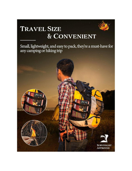 Encendedor de Fuego Nvkrvks 64 Cubos Naturales a Prueba de Agua