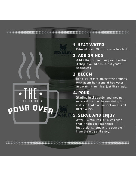 Cafetera Pour Over STANLEY 354ml Verde Hammertone