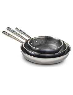 Juego de Sartenes T-Fal HybridMesh 3 Piezas Acero Inoxidable