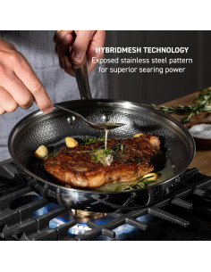 Juego de Sartenes T-Fal HybridMesh 3 Piezas Acero Inoxidable 2